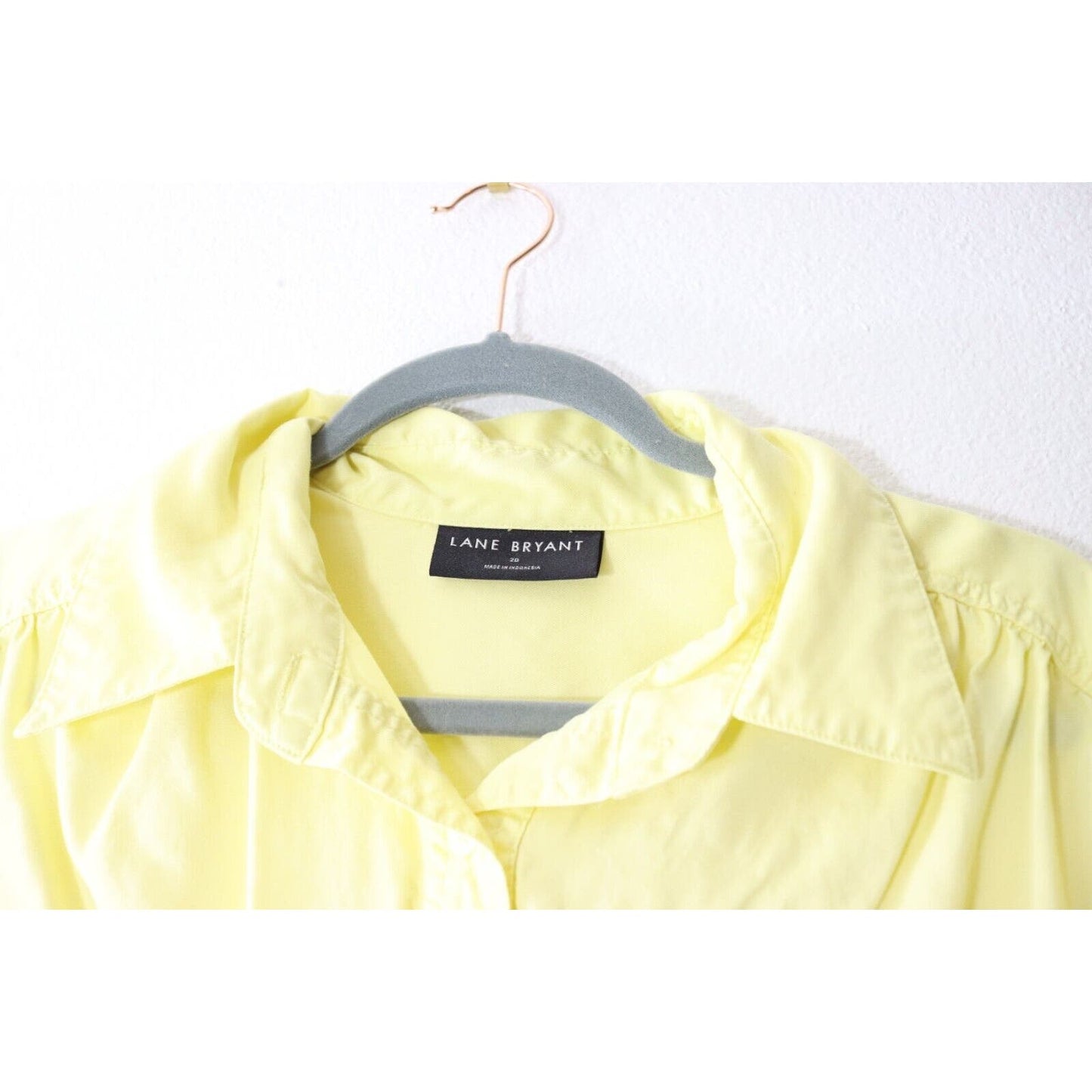 Lane Bryant Yellow Button Down Long Sleeve Top Size 20