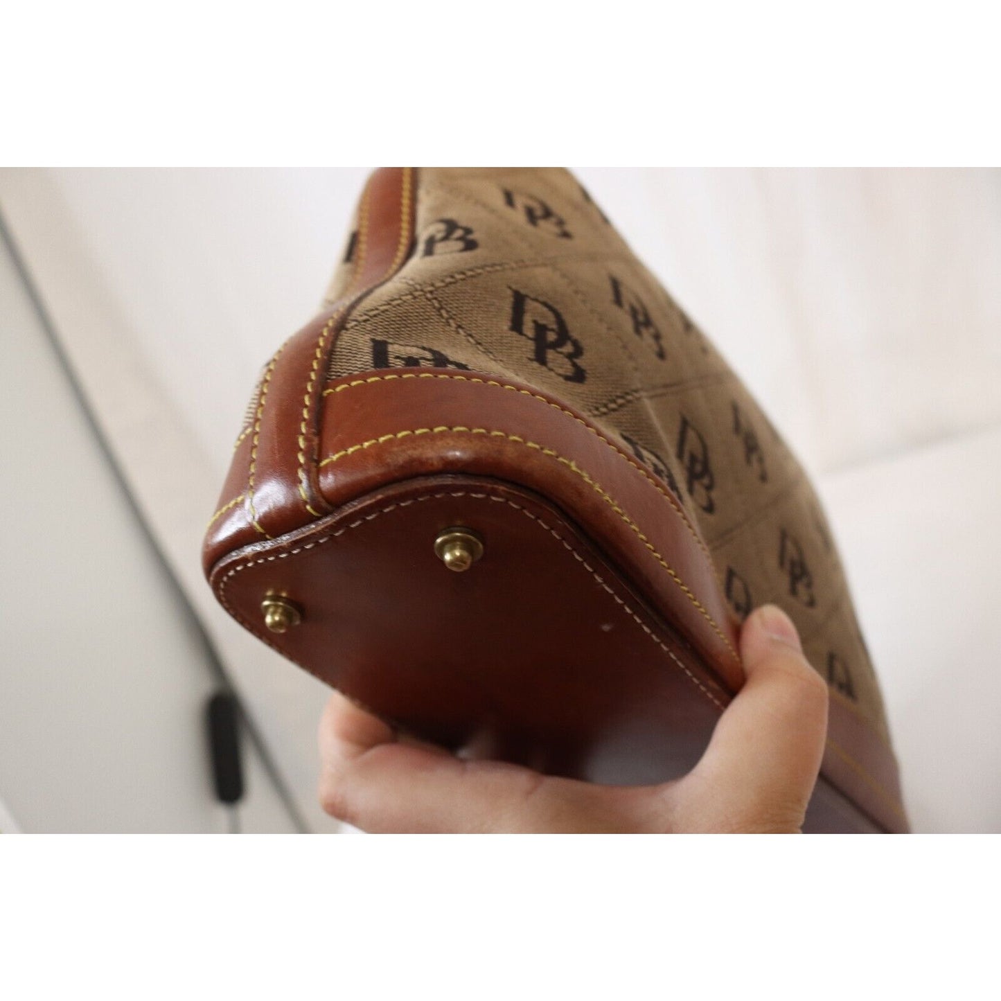 Vintage Dooney and Bourke Brown Monogram Shoulder Bag