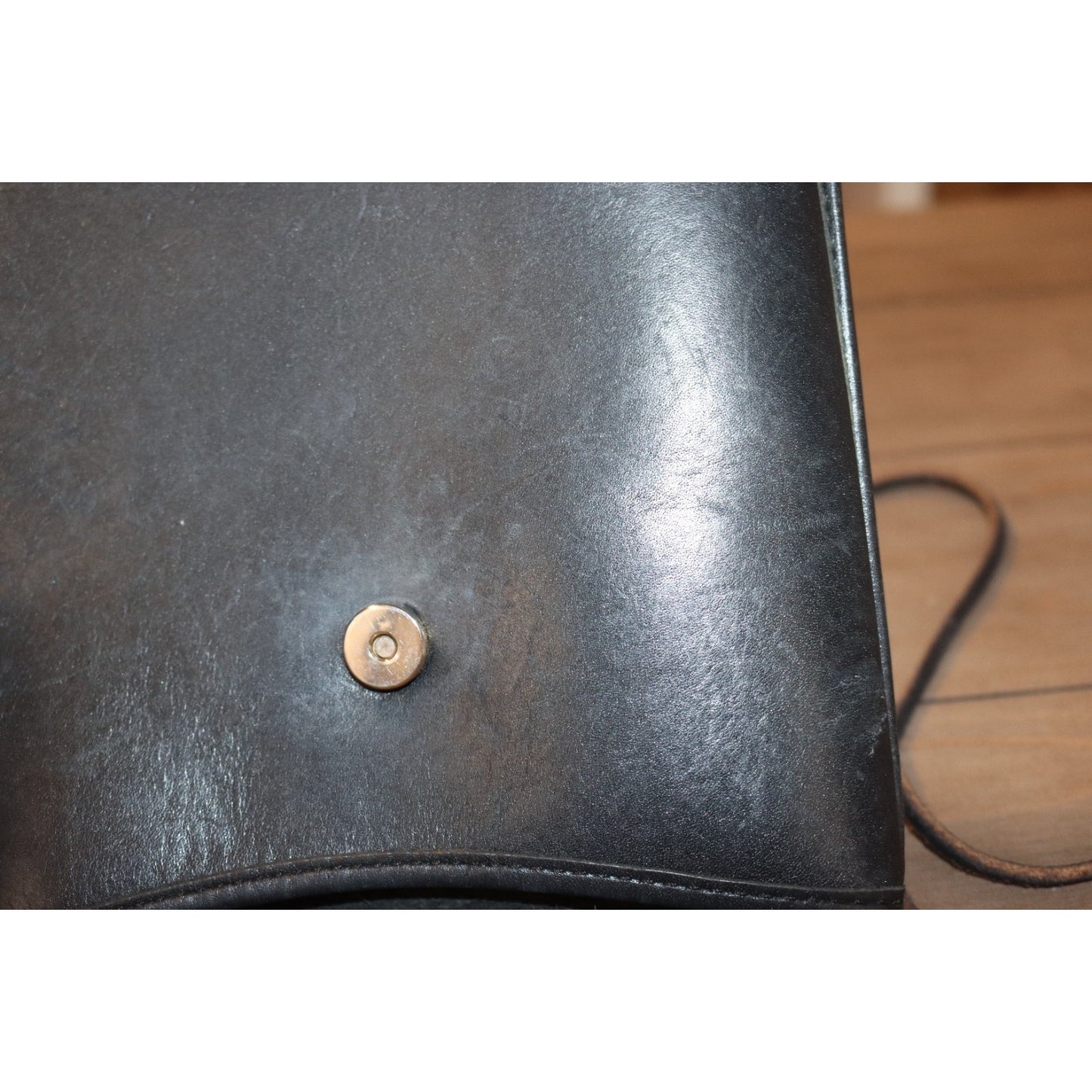 Vintage Michael Green Leather Crossbody Bag Raw Leather Inside