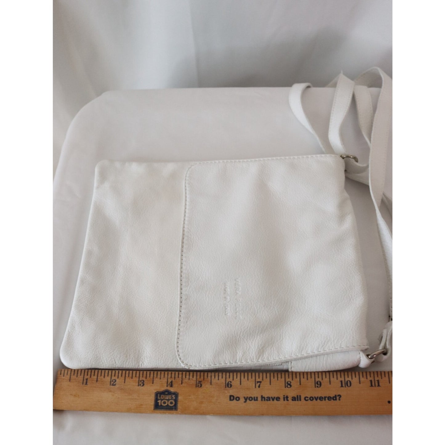 Vera Pelle White Crossbody Soft Leather Adjustable Made in Italy
