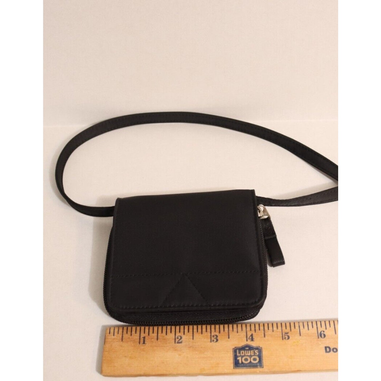 Eddie Bauer Black Small Crossbody Wallet Detachable Strap Nylon Travel Hiking