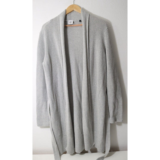 Cabi Grey Duster Sweater Size Medium Open with Tie