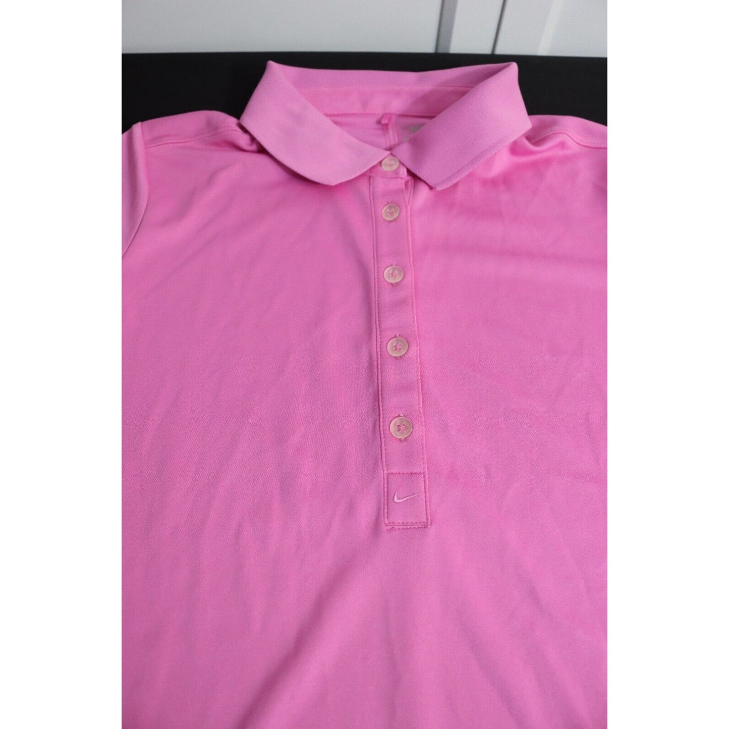 Nike Gold Pink Dri Fit Size Small Polo Short Sleeve