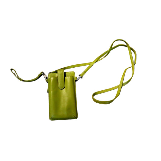 Green Leather Crossbody Wallet Detachable REID