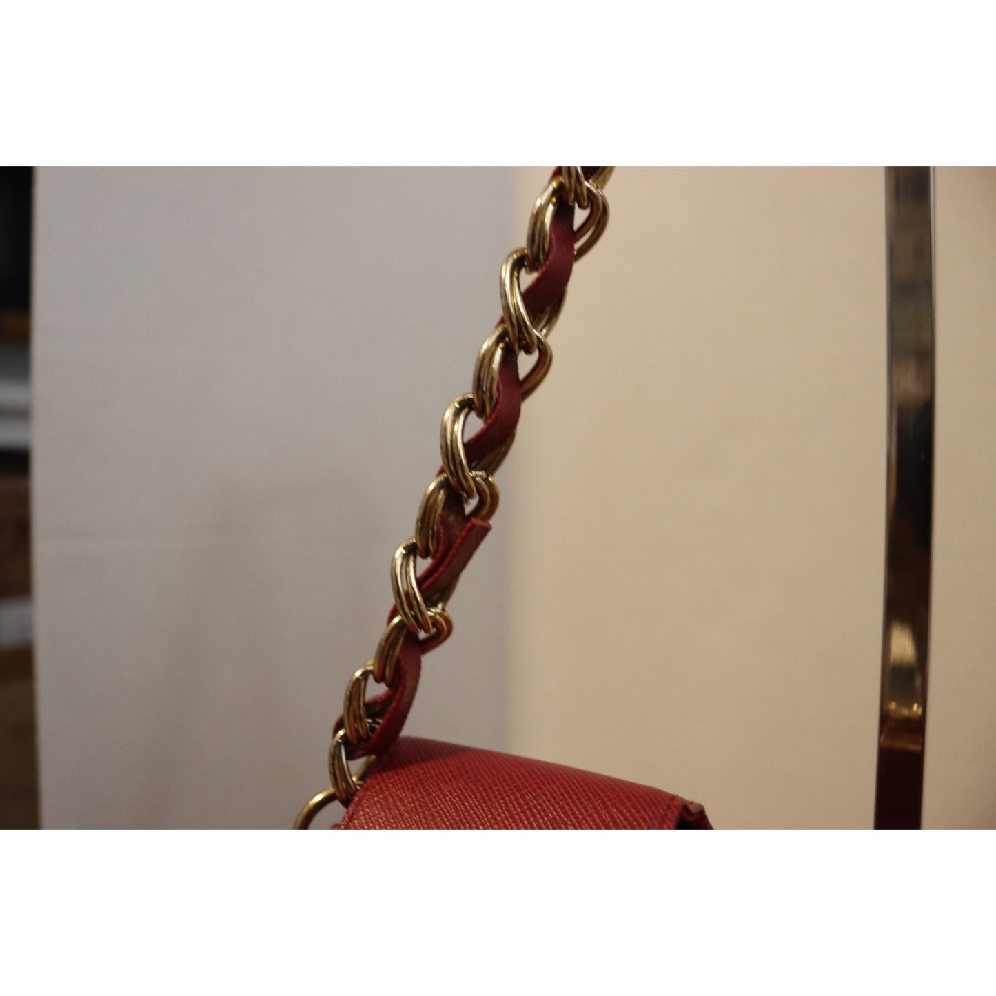 Issac Mizrahi By Target Wallet Small Red Faux Leather Gold