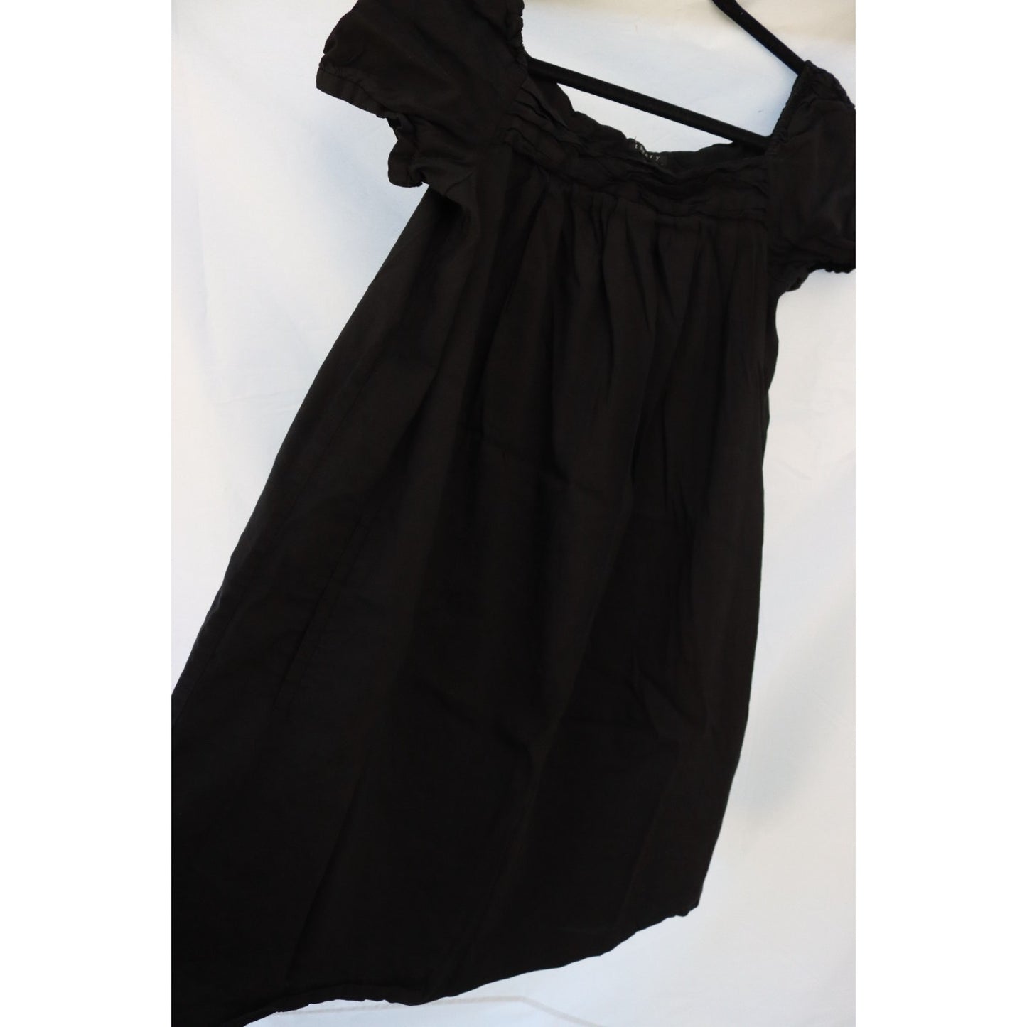 Theory Black Dress Size 6 Linen Blend Pockets Short Sleeve