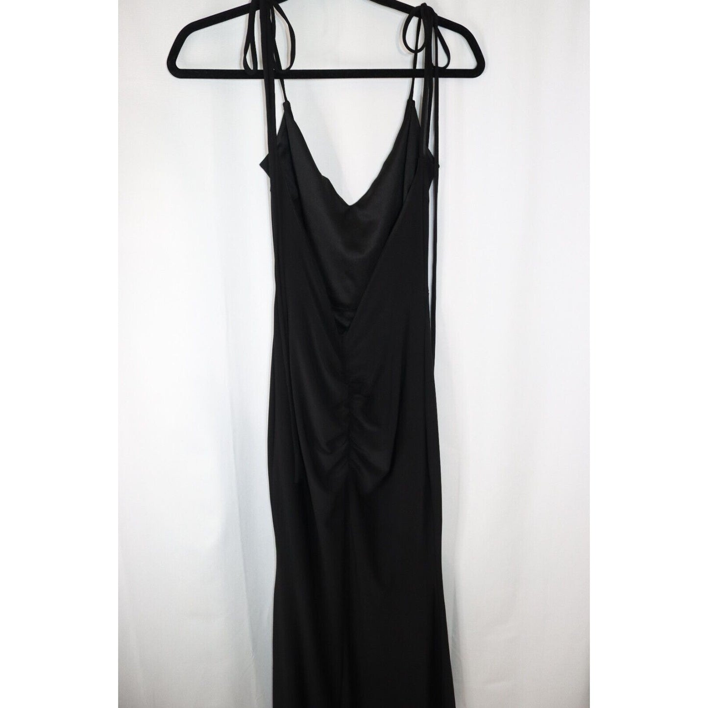 Windsor Black Dress Double Layer Size Medium Sleeveless Maxi Ruching