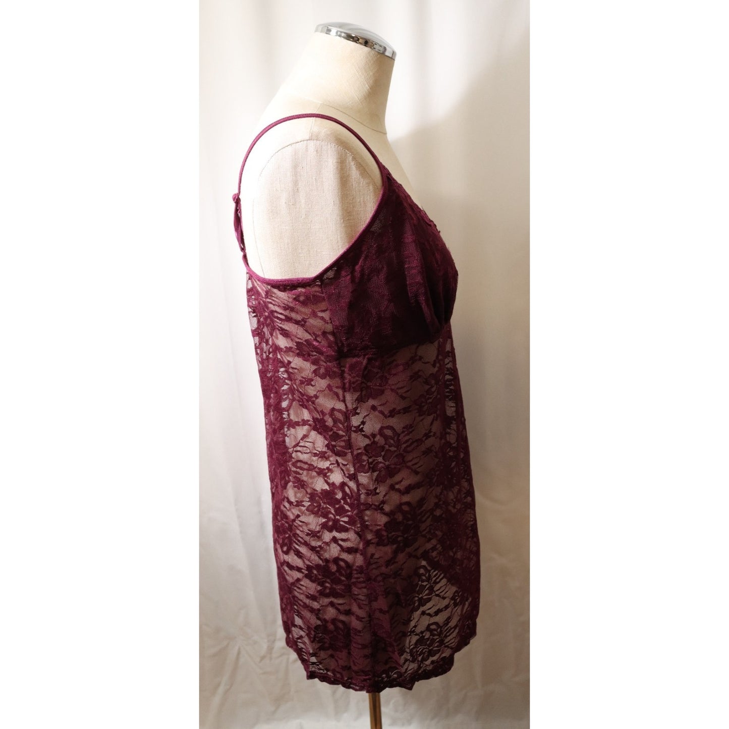 Uhnbranded Baby Doll Purple Lace Nightgown Size XL Nylon/Spandex