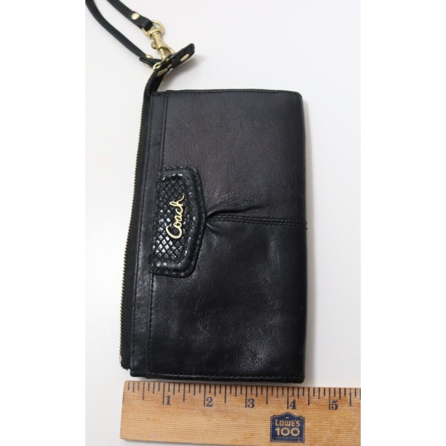 Coach Black Leather Wristlet/Wallet