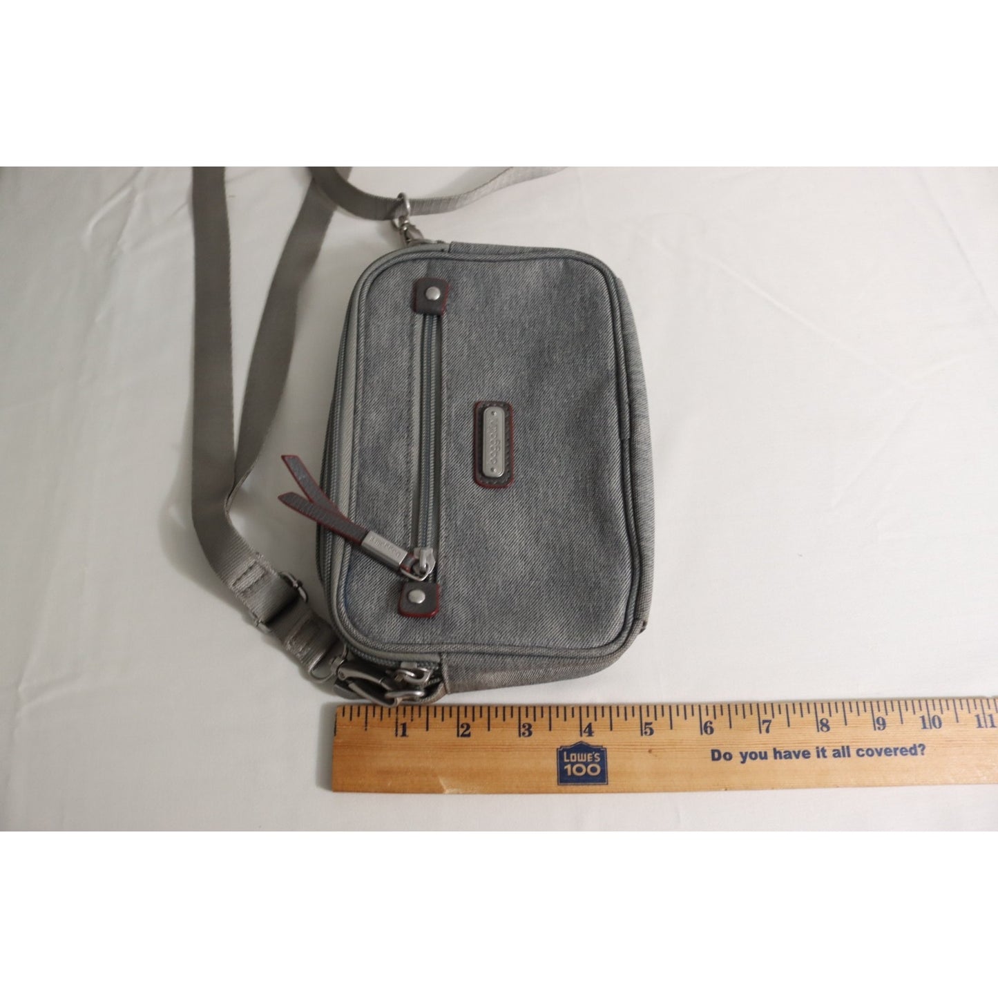 Baggallini Grey Crossbody Bag Rectangle Canvas