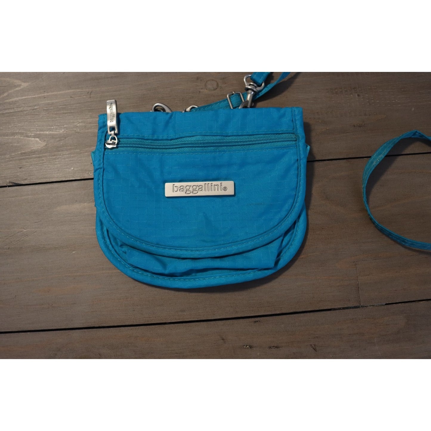 Baggallini Small Crossbody Bag Teal ID Pocket Pen Holder