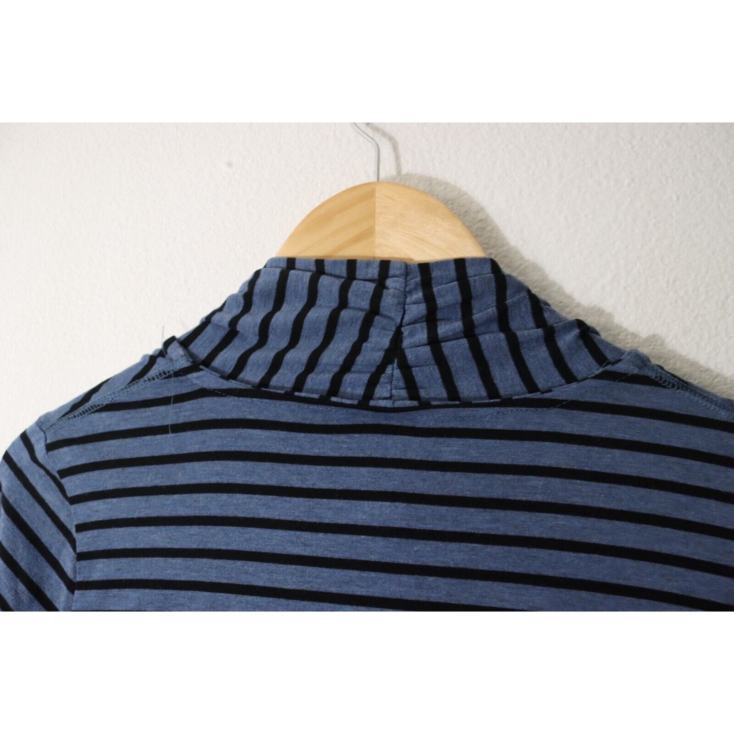 L.L. Bean Cardigan Stripe Blue and Black Size XS Open Long Sleeve