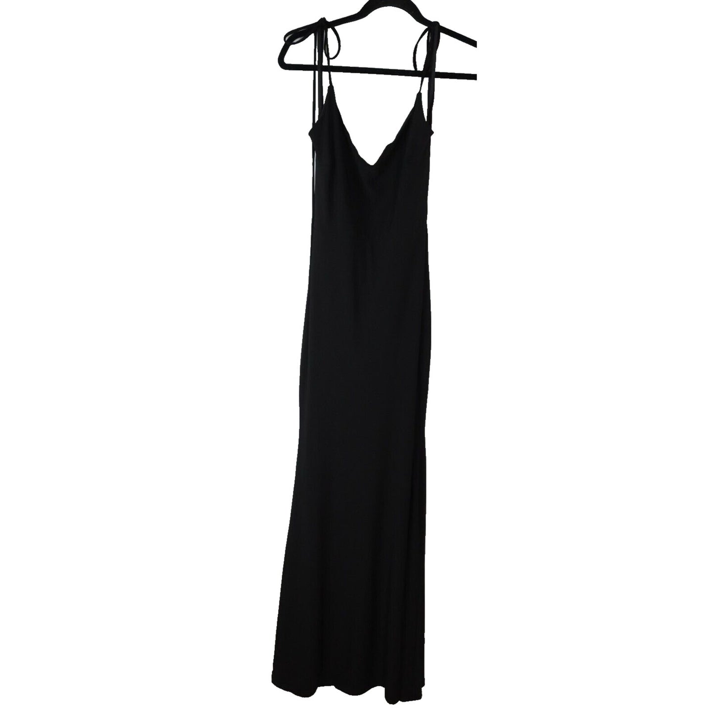 Windsor Black Dress Double Layer Size Medium Sleeveless Maxi Ruching