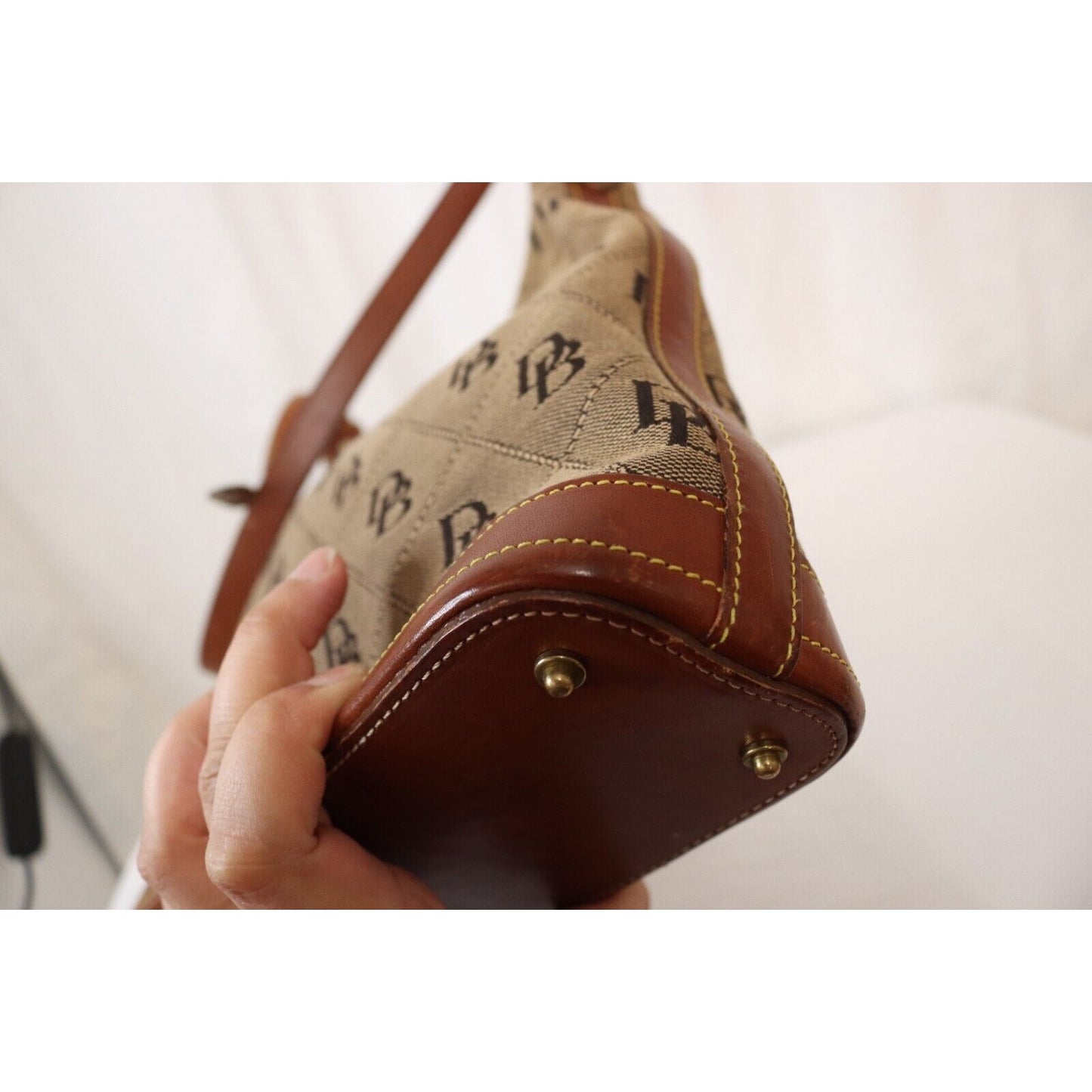 Vintage Dooney and Bourke Brown Monogram Shoulder Bag