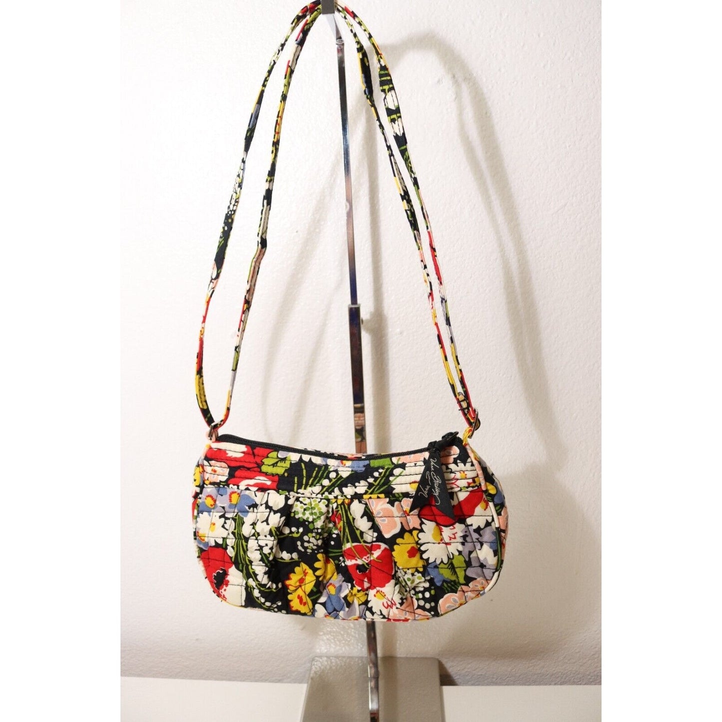 Vera Bradley Small Crossbody/Shoulder Bag Purse Yellow Black Red White Floral