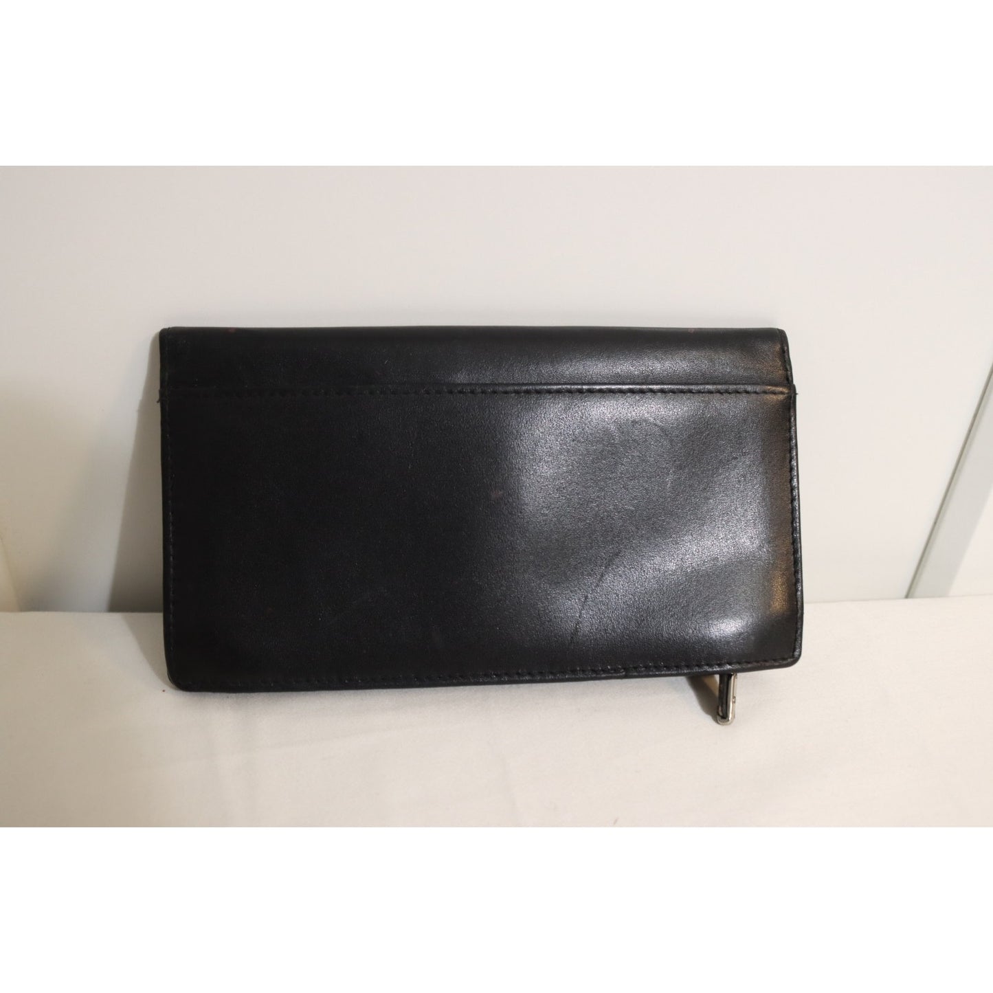 Buxton Black Solid Leather Wallet Credit Card Check