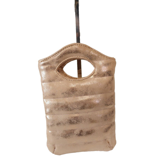 Think Royln Quilted Crossbody Handbag Rosegold Gunmetal Chain Strap