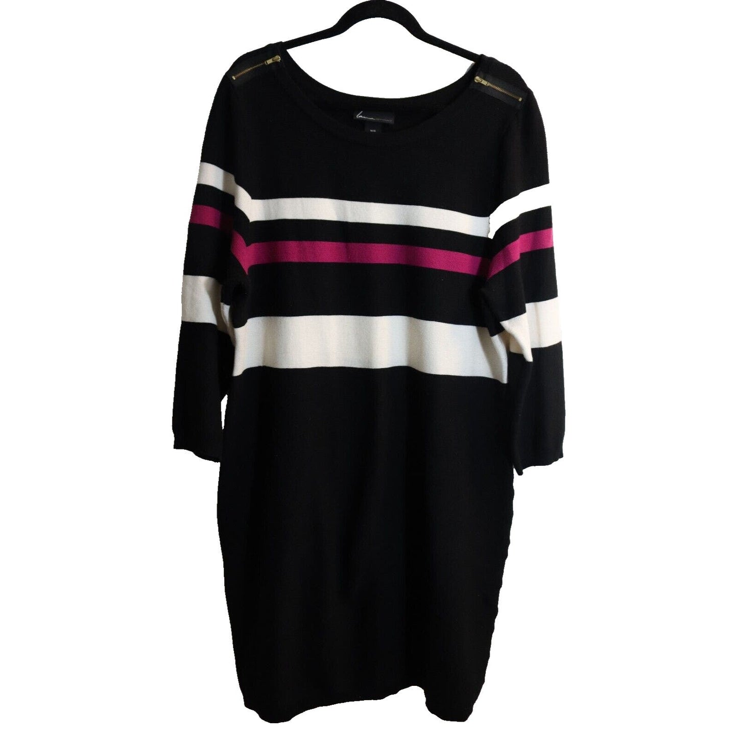 Lane Bryant Sweater Dress Striped Zipper Sheath Bodycon