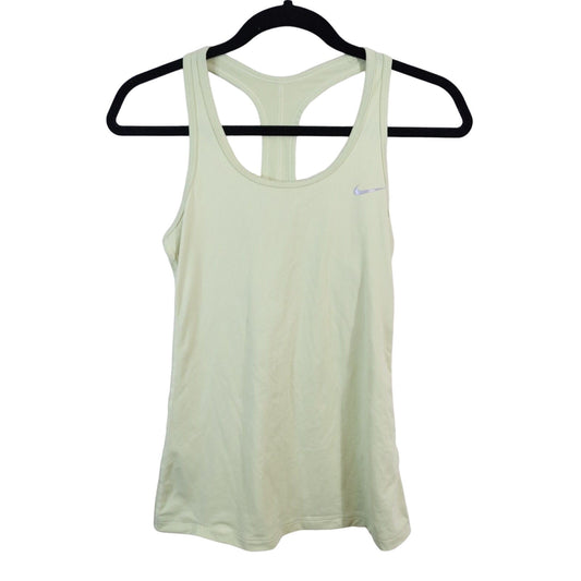 Nike Dri Fit Pale Yellow Racer Back Small Polyester/Spandex