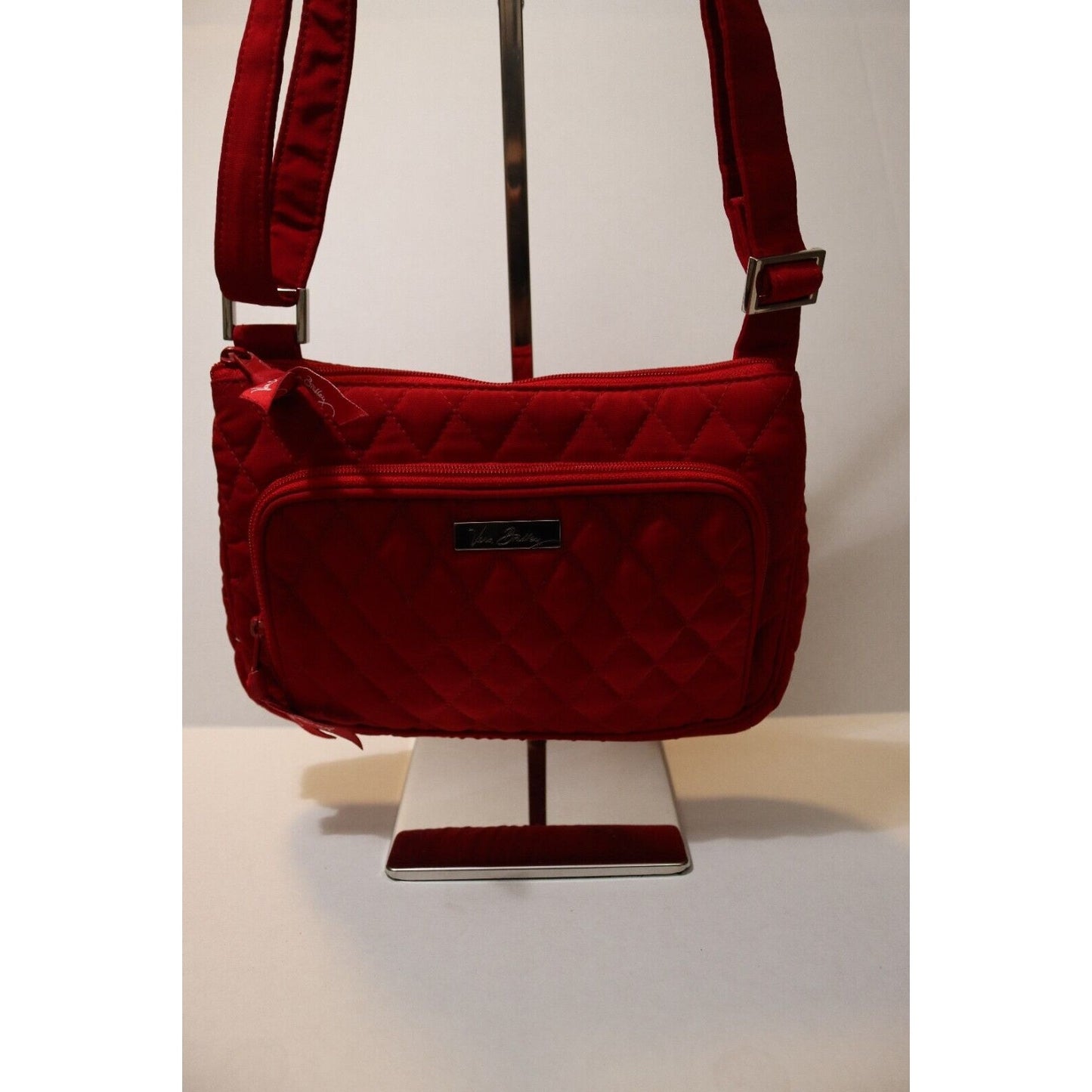 Vera Bradley Red Cotton Zip Hipster Crossbody Purse Shoulder Bag Quilt