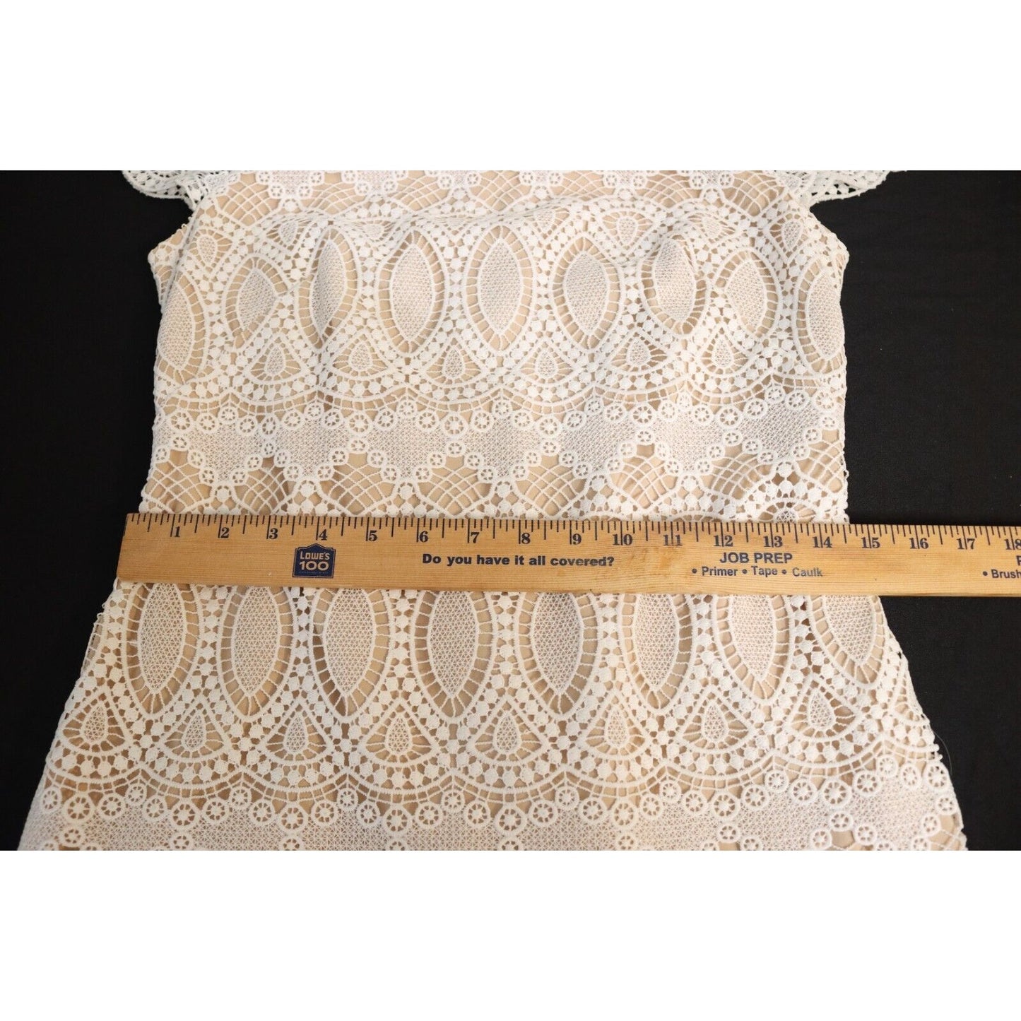 Eliza J. White over Nude Lace Dress Zip Closure Size 2 Short Sleeve