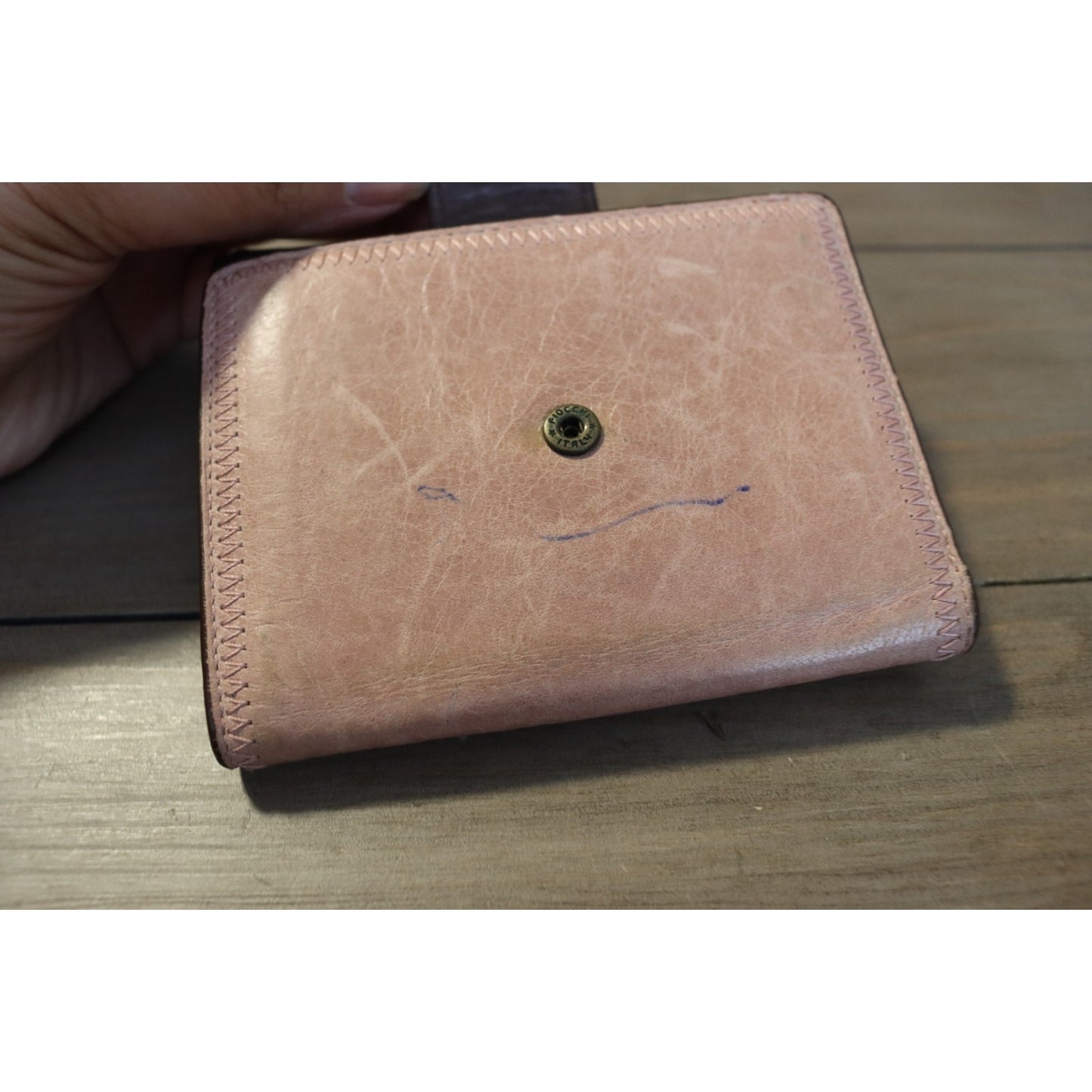 Ellington Leather Two Tone Wallet Pink and Brown