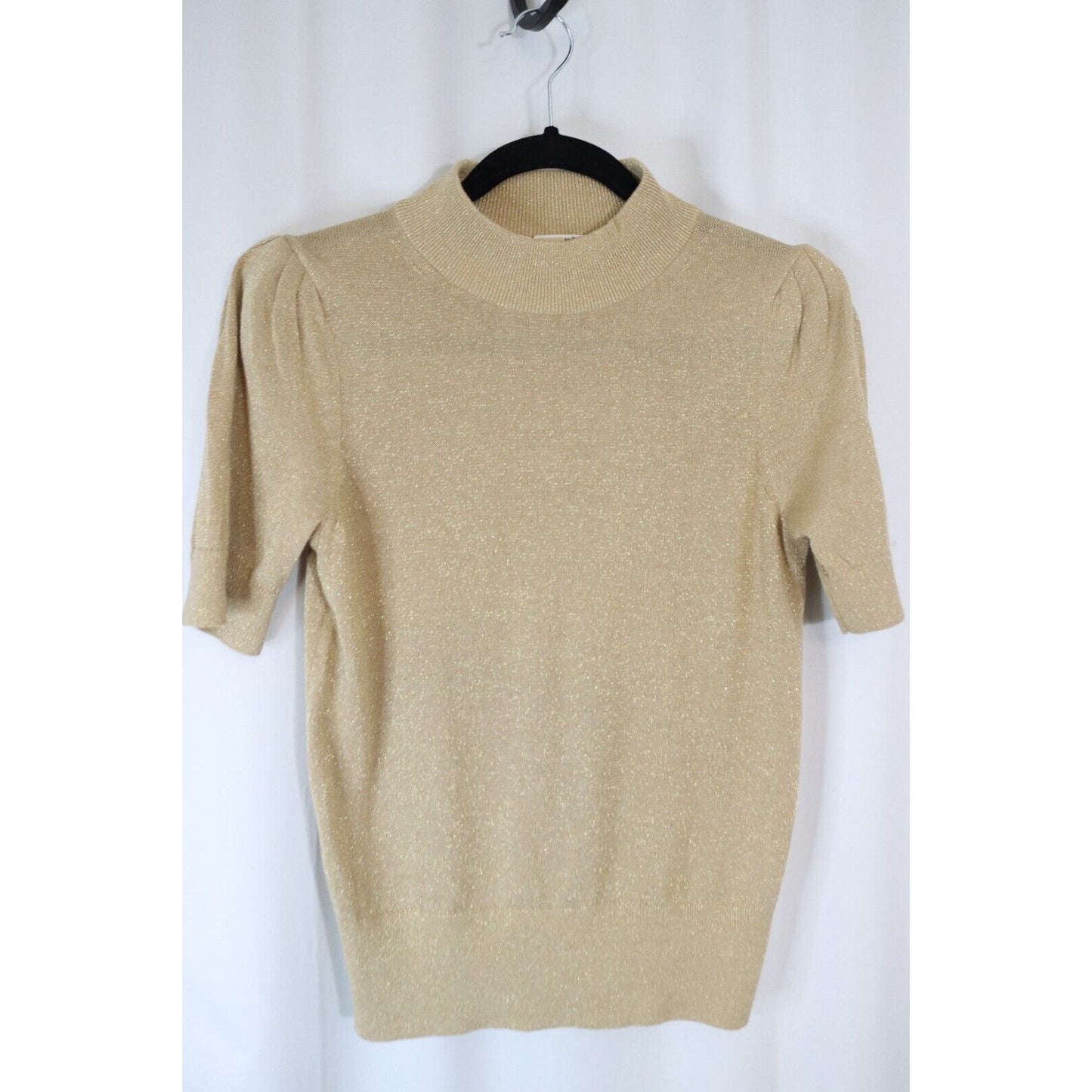 Michael Kors Golden Metallic Short Sleeve Top Size XS