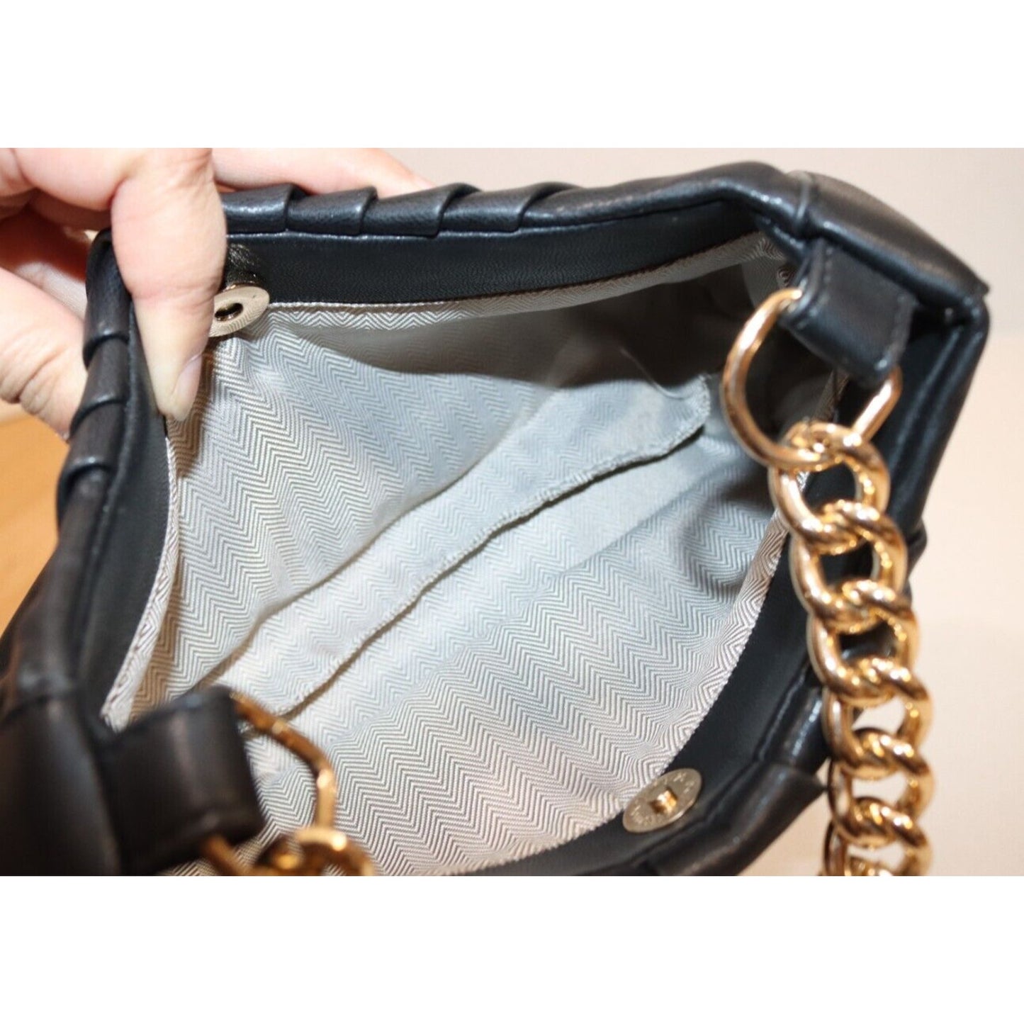 Shein Y2K Inspired Bag Gold Chain Black