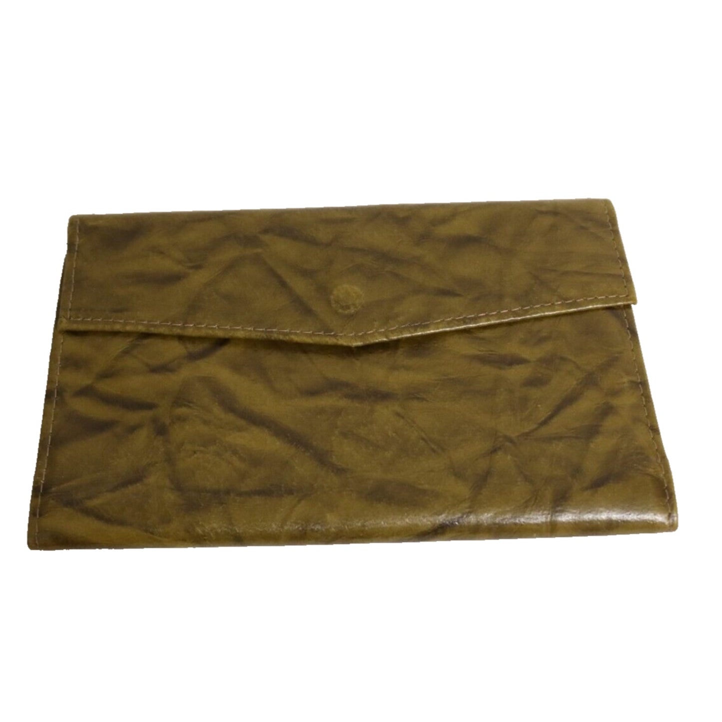 Top Grain Leather Green Wallet Unbranded Checkbook and Coin Slots