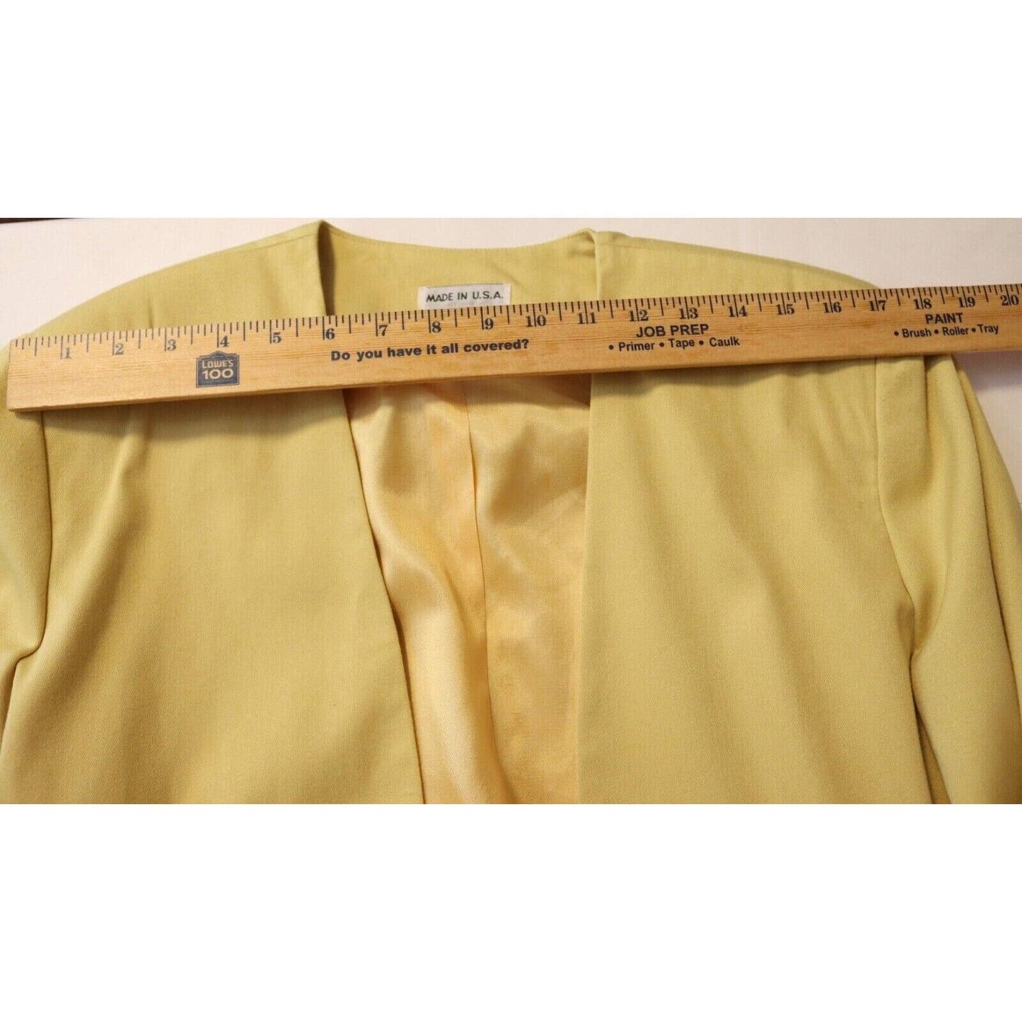 Vintage Yellow Blazer Long Sleeve Short Blazer Made in USA Large