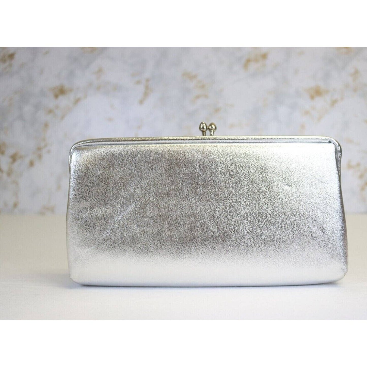 Vintage Ande Silver Clutch With Chain Handle Hand Bag Purse