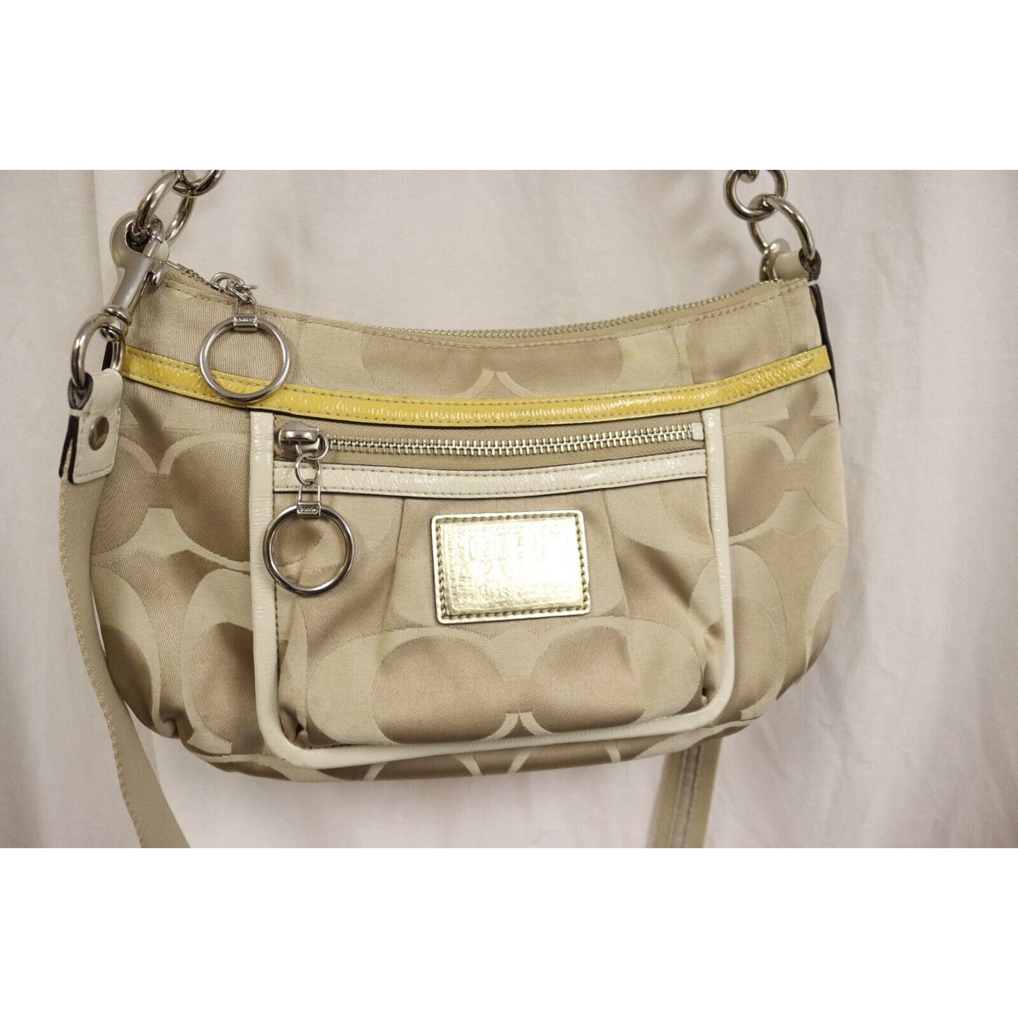 Coach Poppy Crossbody Creme with Yellow Sateen