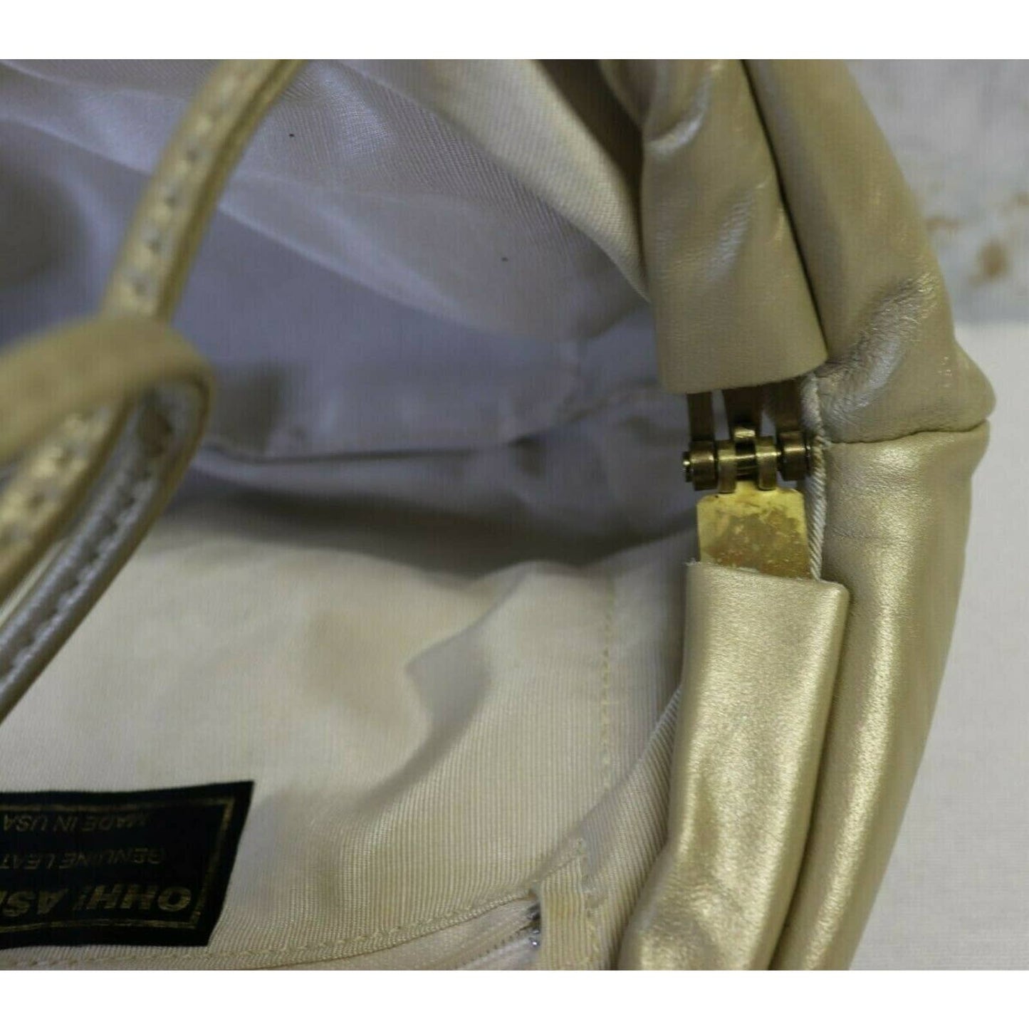 Vintage Ohh! Ashley Cream Leather Evening Shoulder Bag/Clutch