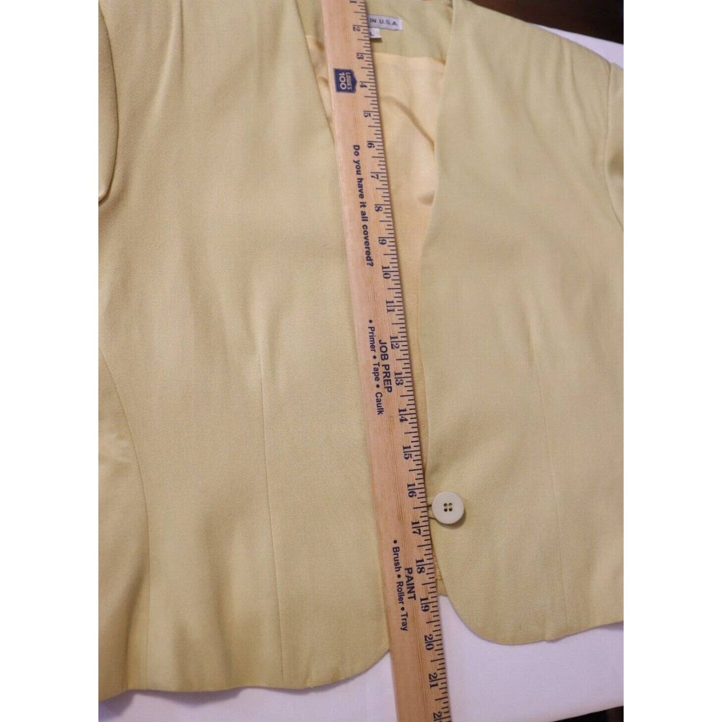 Vintage Yellow Blazer Long Sleeve Short Blazer Made in USA Large