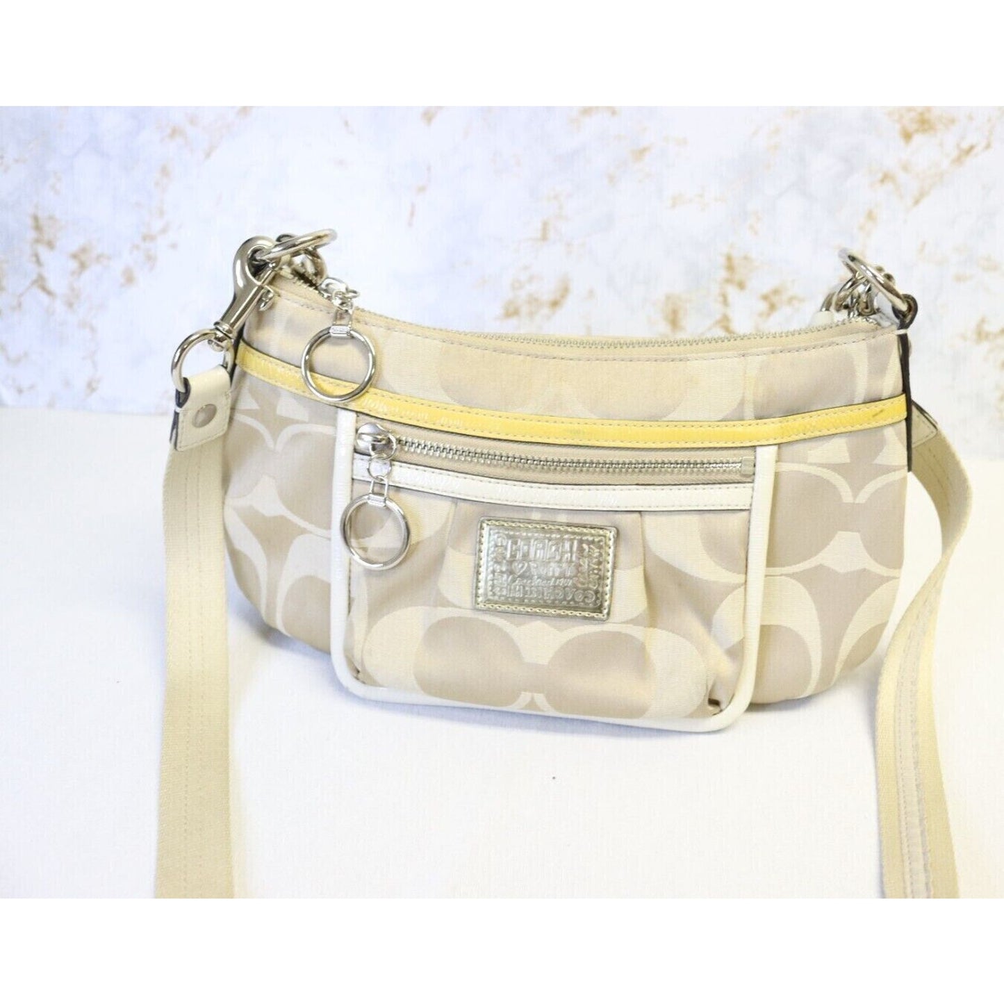 Coach Poppy Crossbody Creme with Yellow Sateen