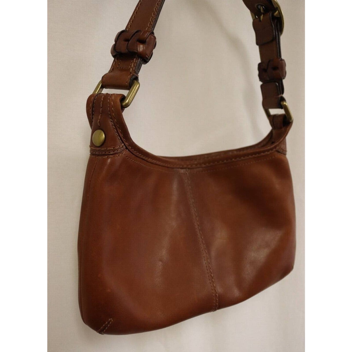 Vintage Coach Brown Leather Hobo Handbag