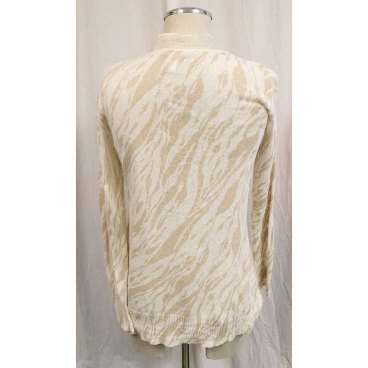 Chico Ivory Open Cardigan Size s/4 Animal Print