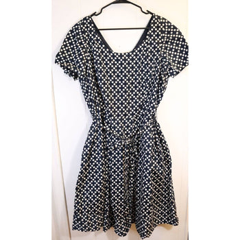 Lands End Mini Dress Fit and Flare Polka Dot