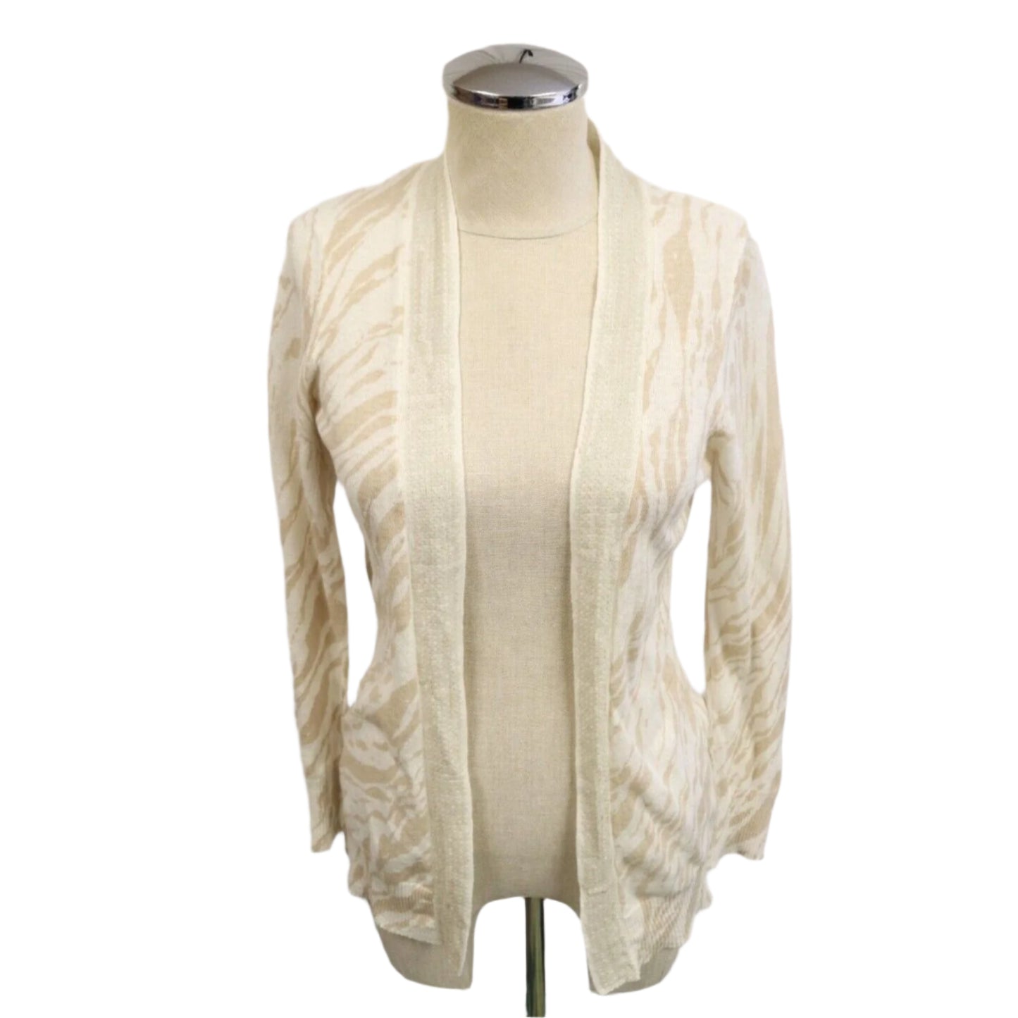 Chico Ivory Open Cardigan Size s/4 Animal Print