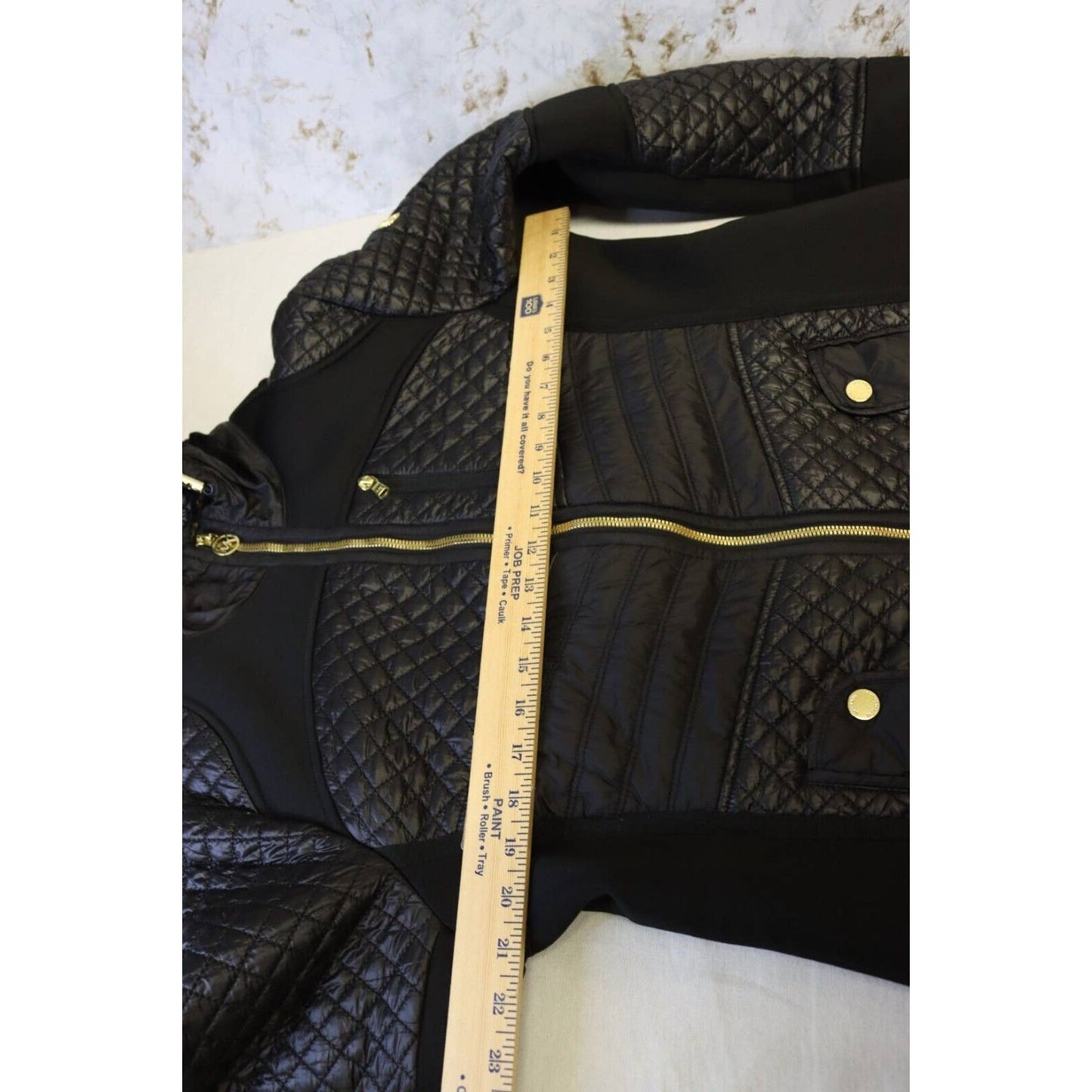Michael Kors Jacket Black Large Mid Length Light Puffer