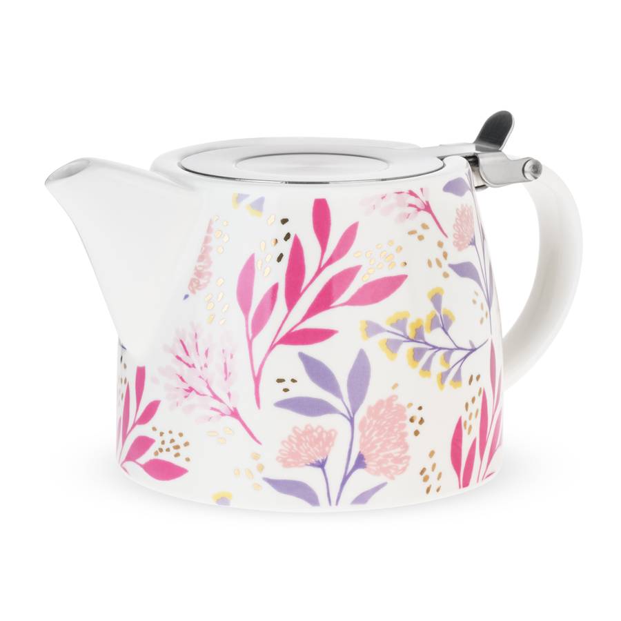 Ceramic Teapot and Infuser- 20 oz - Botanical Bliss